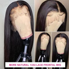 Hurela 13x4 Lace Front Wigs Straight Hair Natural Color 150% Density