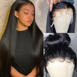 Hurela 13x4 Lace Front Wigs Straight Hair Natural Color 150% Density
