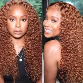 Hurela #Ginger 30 Color Jerry Curly Wigs High Quality Lace Part Wig 13x4 Lace Human Hair Wigs With Pre Plucked Natural Hairline