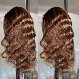 Hurela Hot Selling Hair Ombre Highlight Headband Human Hair Wig TL412 Body Wave Wig 150% Density