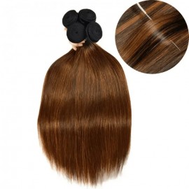 Hurela Ombre Highlights Straight Human Hair 4x4 Lace Closure Virgin Human Hair Weave #FB30