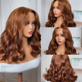 Hurela 13x4 Lace Front Chocolate Dark Brown Loose Wave Wig With Baby Hair 150% Density