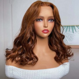 Hurela 13x4 Lace Front Chocolate Dark Brown Loose Wave Wig With Baby Hair 150% Density
