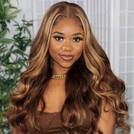 Hurela Highlights Hair 13X5X0.5 T Part Wig Body Wave Best Human Hair TL412 Colored Wigs Crazy Flash Sale
