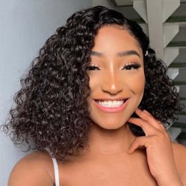 Hurela Natural Scalp V Part Wig Water Wave Human Hair Wigs Glueless Wigs 150% Density