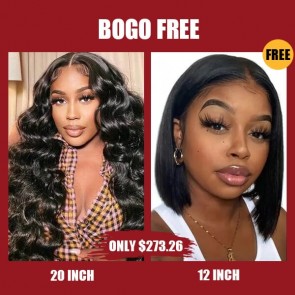 Hurela 20 Inch T Part Wigs Loose Deep Wave Pre Plucked Human Hair Wigs With Baby Hair Tax Bogo Free