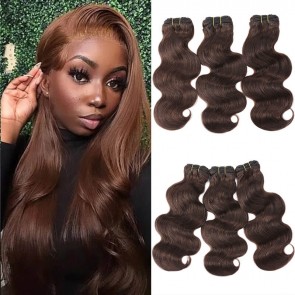 Hurela Cute Peruvian Human Hair 3 Bundles Body Weave Hairstyles Deals 8-26 Inch #4 Color
