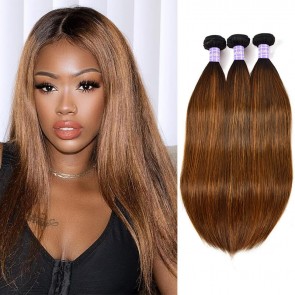 Hurela Straight Malaysian human hair 3 bundles color #FB30