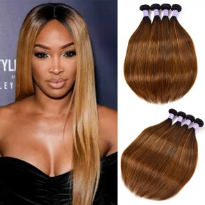 Hurela Balayage Highlights Straight Weave #FB30 Virgin Hair 4 Bundles