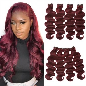 Hurela High Quality 4 Bundles Brazilian 100% Human Hair Body Wave Hairstyles Color #99J