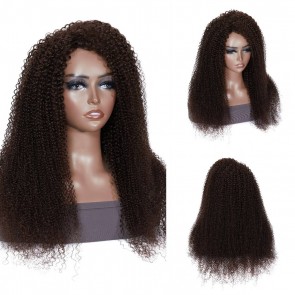 Hurela 14 Inches #2 Color Kinky Curly Glueless Wigs 150% Density Checkout Cart Gift