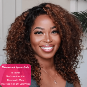 Hurela Lowest Price V Part Wig Jerry Curly Balayage Highlight Color Wigs Human Hair Beginner Friendly Upgrade U Part Wig 150% Density No Lace #FB30 Facebook ad Special Sale