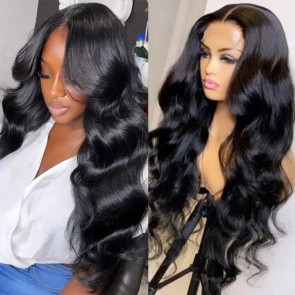Hurela 5x5 HD Pre Plucked Lace Wigs Body Wave Lace Closure Wigs Human Hair 180% Density
