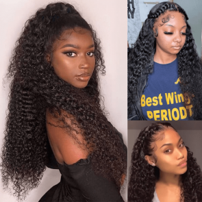 Hurela Super Super Super Affordable 13x4 Lace Front Wigs Jerry Curly Human Hair Wigs With Baby Hair Facebook ad Special Sale