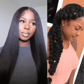 Hurela 1 Min Go Cheap V Part Kinky Straight Human Hair Wigs No Lace No Glueless 150% Density Facebook ad Special Sale