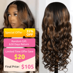 Hurela 13x4 Balayage #FB30 Body Wave Highlight Color Human Hair Lace Front Wigs 150% Density