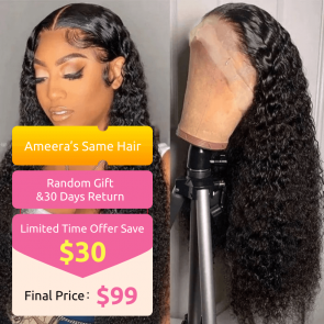 Hurela New 13x4 Lace Front Wigs Jerry Curly Human Hair Wigs With Baby Hair Get The Ameera's Same Hair