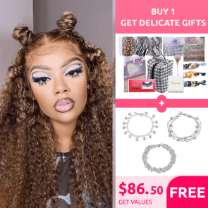 Hurela 13x4 Jerry Curly Lace Front Wigs Virgin Hair Wigs With Baby Hair #TL412