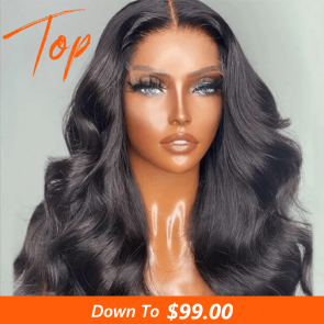 Hurela Top Wig Body Wave Human Hair Wigs Pre Plucked 4x4 Human Lace Closure Wig 150% Density Facebook ad Special Sale