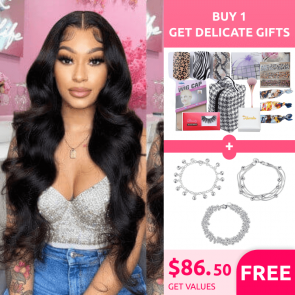Hurela 13X4 Lace Frontal Wig Body Wave Human Hair Wigs