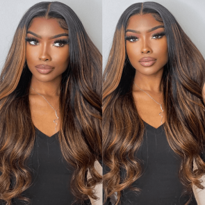 Hurela 13x4 Balayage #FB30 Body Wave Highlight Color Human Hair Lace Front Wigs 150% Density