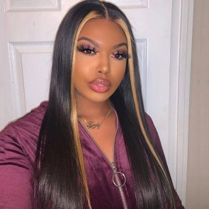 Hurela 13x4 Lace Front Human Virgin Hair Wigs Straight Highlight Hair Wig