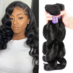Hurela Hair Brazilian Loose Wave Sew In Hair 3 Bundles Remy Human Hair Weaving