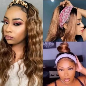 Hurela Hot Selling Hair Ombre Highlight Headband Human Hair Wig TL412 Body Wave Wig 150% Density