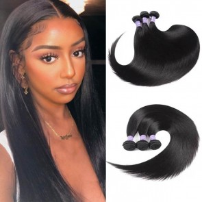 Hurela Straight Peruvian Hair 3 Bundles 8-30 Inch Best Human Hair Weave