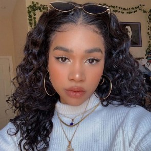 Hurela 14 inch Wet And Wavy Wig Short Bob 13x5 Lace Part Wig Human Hair 150% Density Merry Christmas Gifts