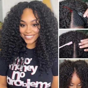 Hurela Glueless Deep Wave V Part Wigs No Leave Out Beginner Friendly Wig 150% Density