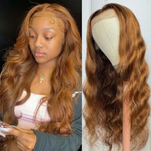 Hurela Highlight Color Body Wave Human Hair Wig 13x4 Lace Front Colored Wigs For Women 150% Density