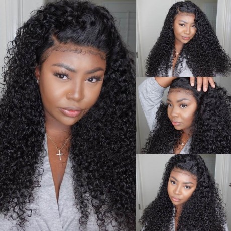 Hurela New 13x4 Lace Front Wigs Jerry Curly Human Hair Wigs With Baby Hair Get Ashley's Same Hair