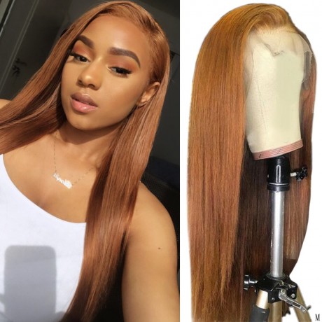 Hurela 4x0.75 Lace Part Wigs Human Hair Blonde Highlight Piano #8 Colored Wigs Straight Hair 150% Density