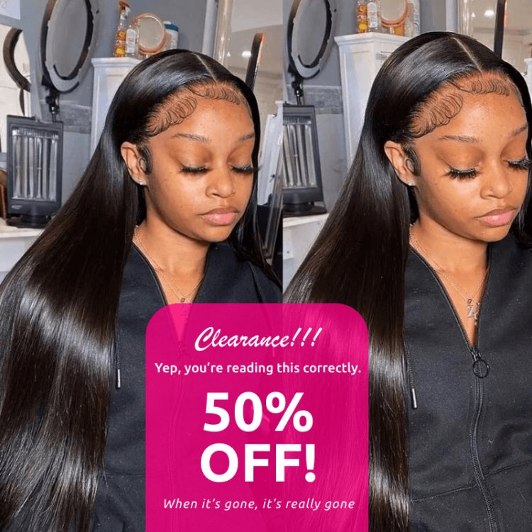 Hurela Natural Color High-Quality Long Straight 13x4 Lace Frontal Virgin Human Hair Wigs Facebook ad Special Sale