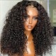 Hurela Curly Afro Wig Glueless V Part Wigs Human Hair Natural Color 150% Density for Beginner No Leave Out