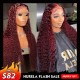 Hurela Burgundy Colored Jerry Curly 4X0.75 Lace Part Human Hair Wig For Women Pre-Plucked Wig Crazy Flash Sale