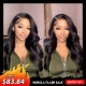 Hurela 100% Human Virign Hair Body Wave Natural Color Wig