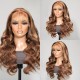 Hurela 13x5x0.5 Lace Part Wig #TL412 Body Wave 13x4 Lace Frontal Blonde Highlight Human Hair Wig
