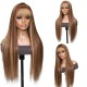 Hurela Blonde 13x5x0.5 Lace Part Straight Highlight Wig With Curly Edge Bangs And Baby Hair TL412 Color