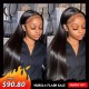 Hurela 150% Density Long Straight 13x4 Lace Frontal Wigs Natural Color