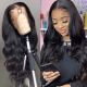 Hurela 13X4 Lace Front Wig 150% density Natural ColorBody Wave Pre-plucked Lace Front Wig 150% density Natural Color