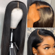 Hurela 150% Density Long Straight 13x4 Lace Frontal Wigs Natural Color