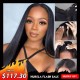 Hurela Straight V Part Wig Natural Color Human Hair Protective Style Wigs With 5 Inch Deep Part Hairline Crazy Flash Sale