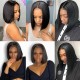 Hurela Best Straight Short Bob Wigs 13x4 Lace Front Wigs Virgin Human Hair 130% Density