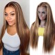 Hurela 13x4 Lace Front Wig Highlight Piano Color Human Hair Wig #TL412