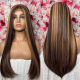 Hurela 13x4 Lace Front Wig Highlight Piano Color Human Hair Wig #TL412