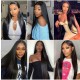 Hurela 5x5 HD Lace Closure Long Straight Hair Wigs Invisible Transparent Lace Wigs Heavy Density Brand