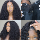 Hurela Flash Sale| V Part Kinky Curly Human Hair Wigs Protective Style Wigs No Lace No Gel Glueless Wigs Natural Color Facebook Special Sale