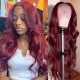 Hurela 13x4 Lace Front Burgundy Colored Jerry Curly Human Hair Wig For Women Pre-Plucked Wig Brand Sale